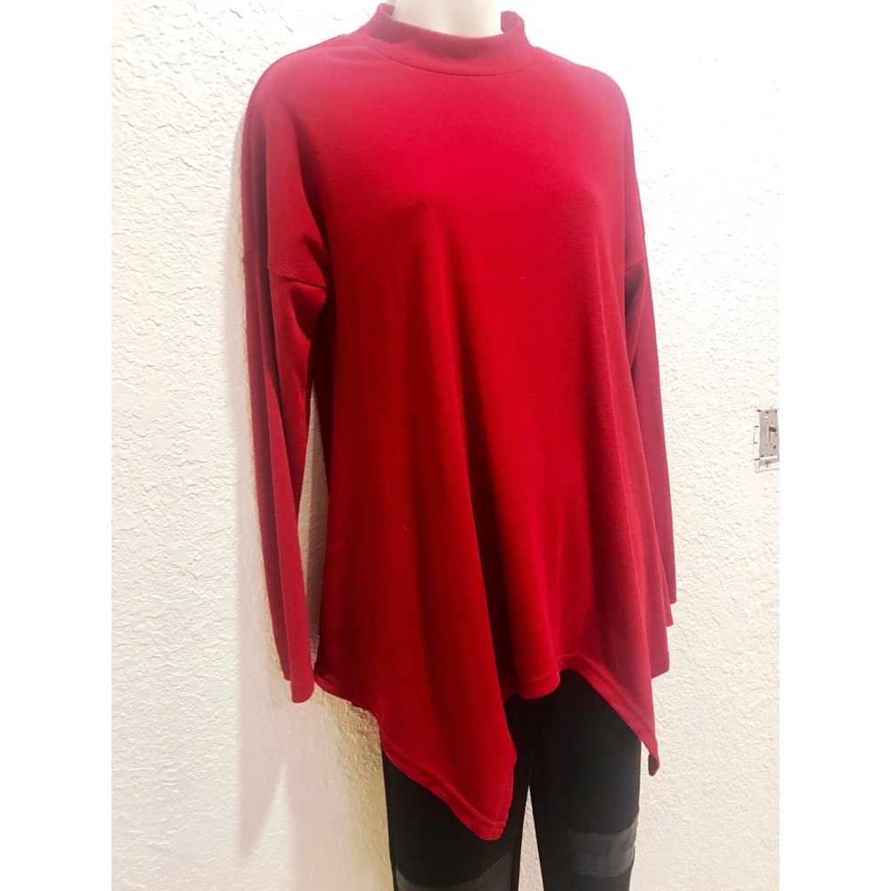 Red long sleeve turtle neck